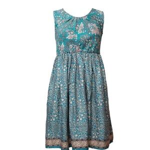 Floral Teal Sleeveless Dress